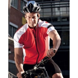 camiseta ciclista cremallera completa para hombre transpirable, ajuste de humedad y rápido secado