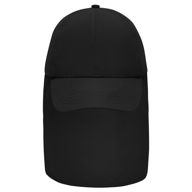 6 panel cap with neck guard