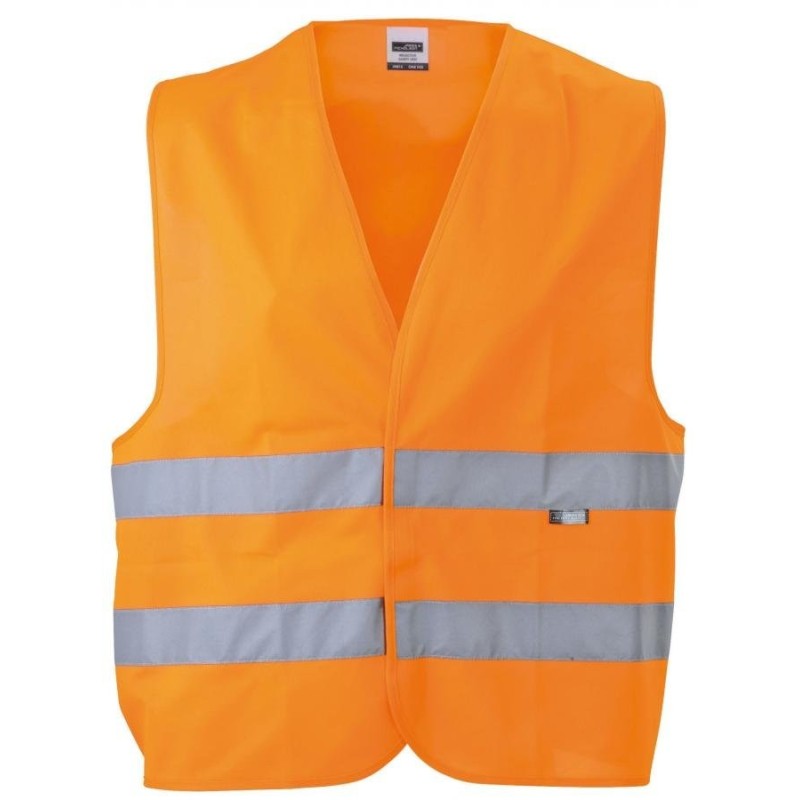 Safety vest, suitable for print | One size S-XXL for adults | One size 140-164 for children | Reflective tape across the front a