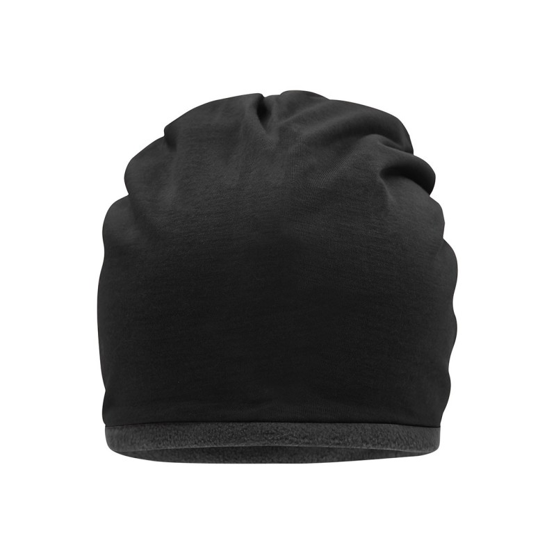 Casual beanie with fleece border in contrasting colour